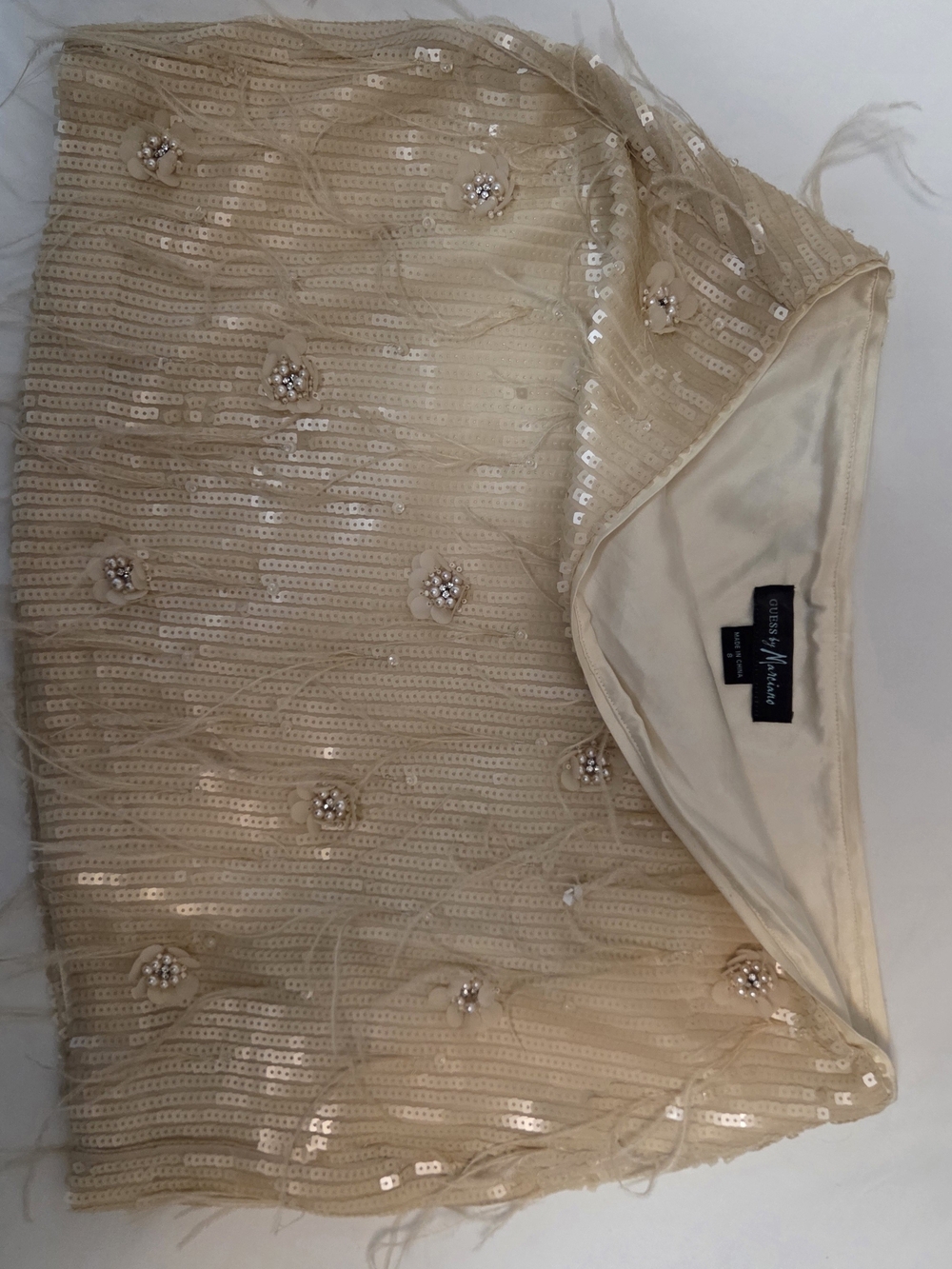 Guess by Marciano Champagne Sequin Mini Skirt